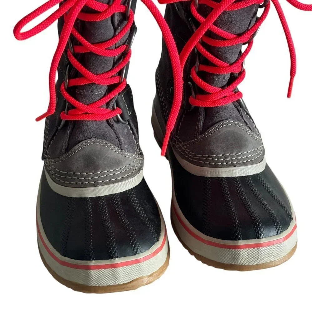 Sorel Joan of Arctic Knit gray Winter Waterproof Snow Boot NL2142-051 Women Sz 6